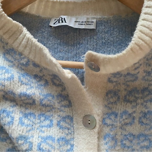 Zara Knit Jacquard Jacket Size M - Picture 4 of 4